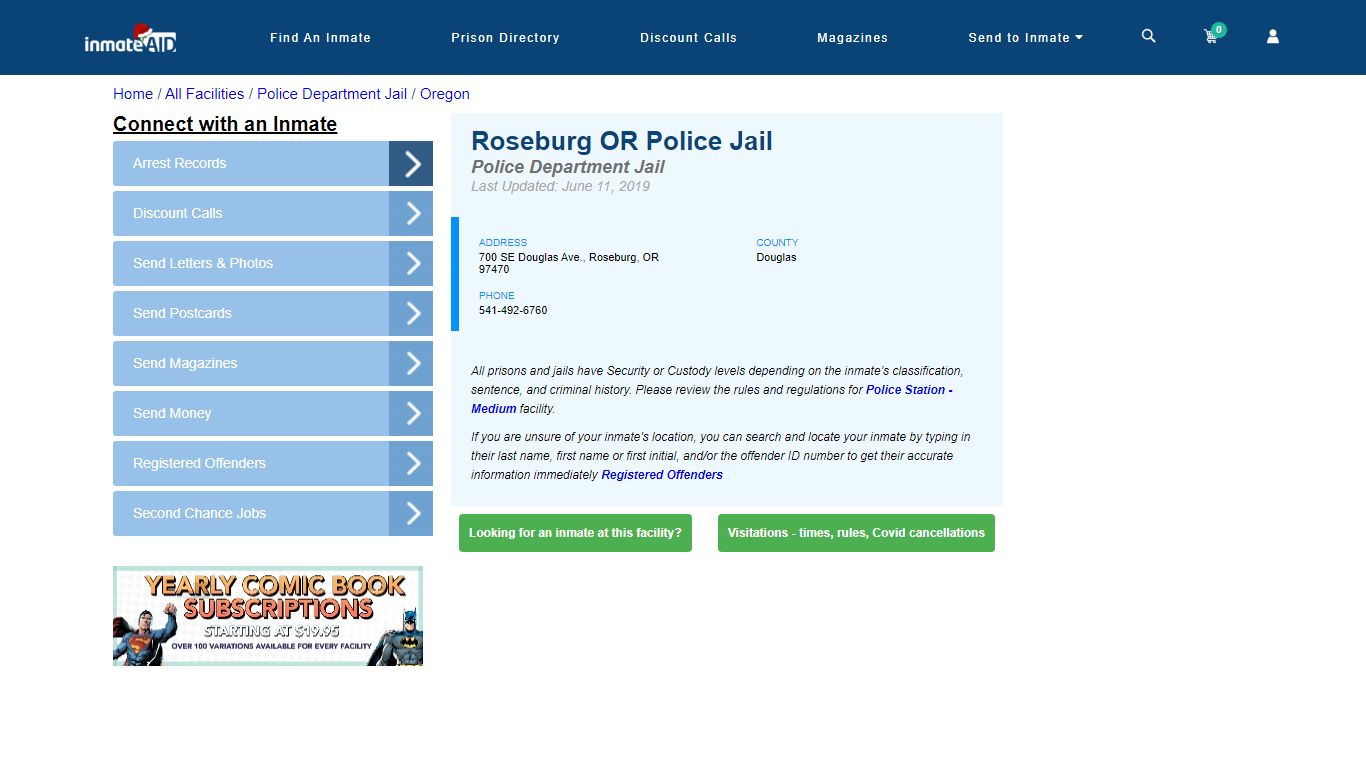 Roseburg OR Police Jail & Inmate Search - Roseburg, OR
