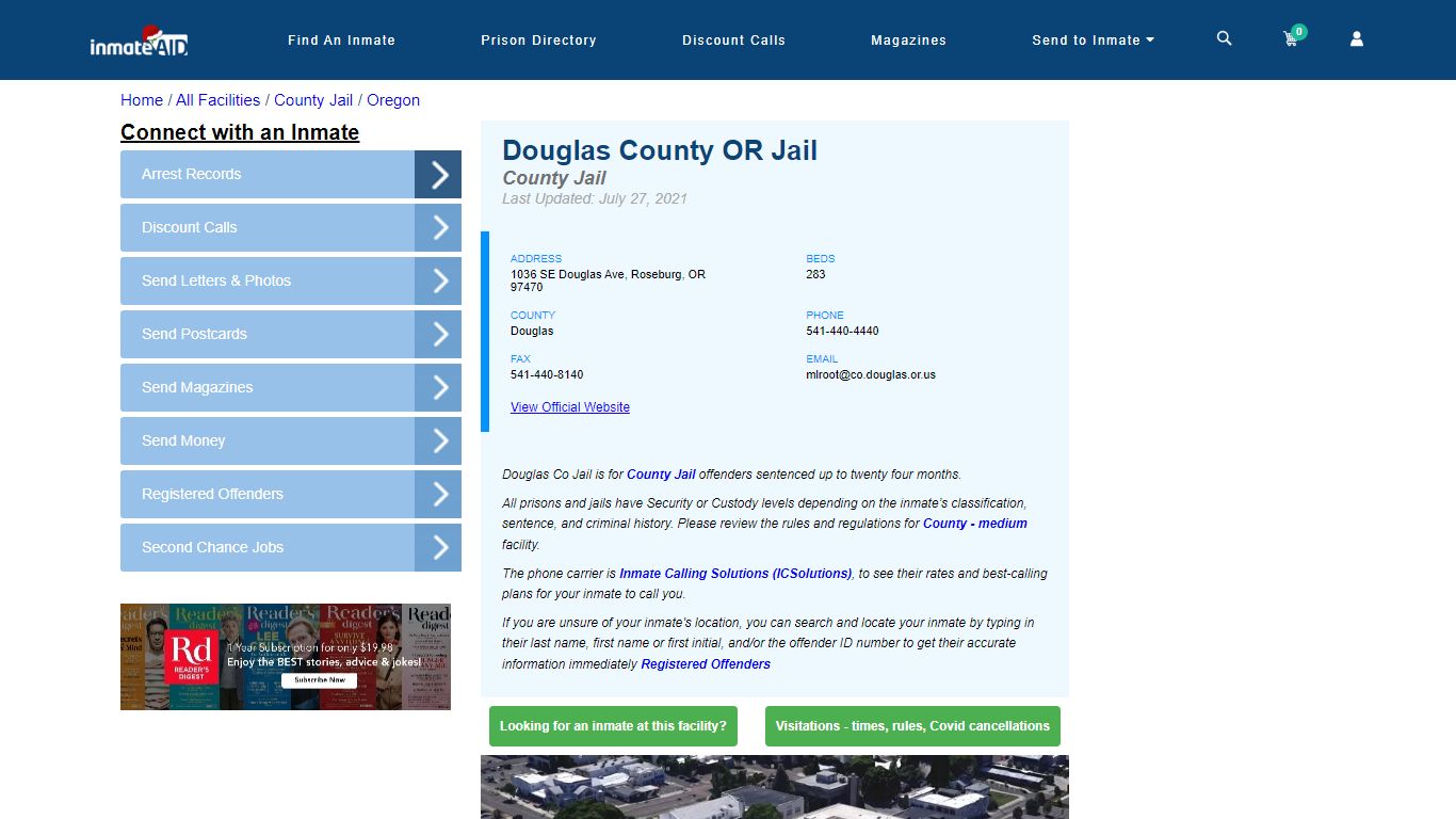Douglas County OR Jail - Inmate Locator - Roseburg, OR